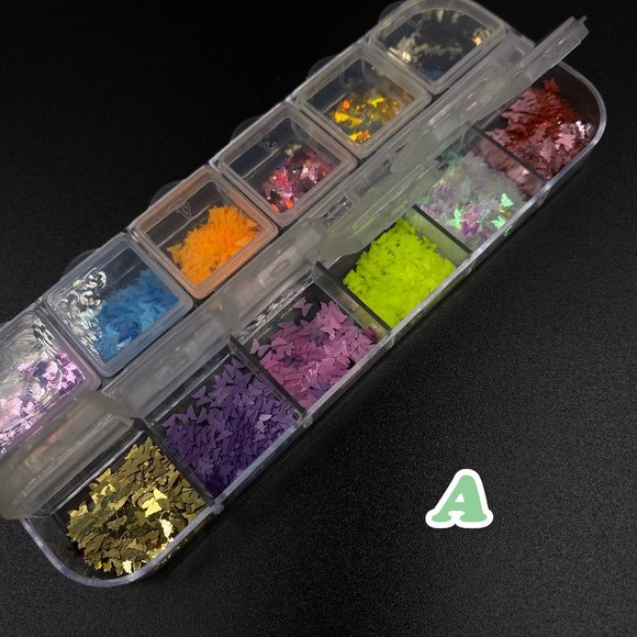 Butterfly Shape Nail Art Glitter Flakes 3D Colorfu - Picture 2 of 7